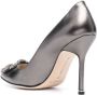 Manolo Blahnik Hangisi 105mm leather pumps Grey - Thumbnail 3