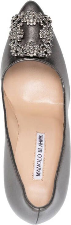 Manolo Blahnik Hangisi 105mm leather pumps Grey