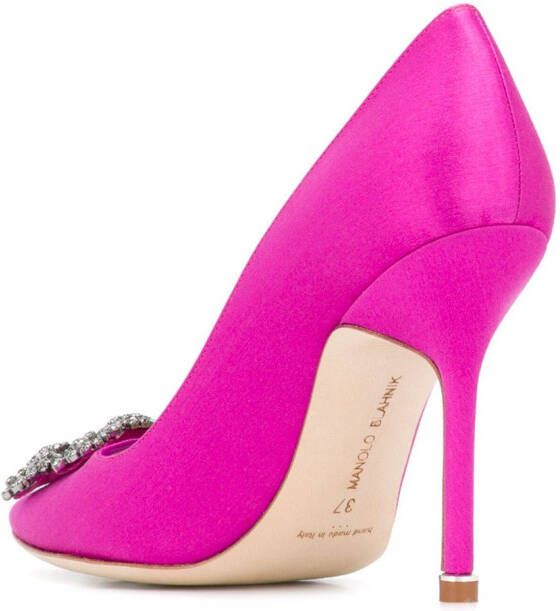 Manolo Blahnik Hangisi 105mm silk pumps Pink