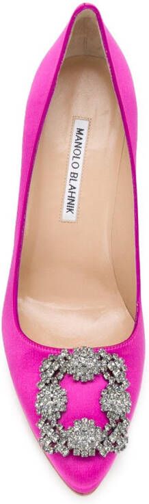 Manolo Blahnik Hangisi 105mm silk pumps Pink