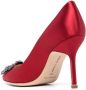 Manolo Blahnik Hangisi 70 crystal-buckled pumps Red - Thumbnail 3