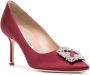 Manolo Blahnik Hangisi 70mm crystal-buckle pumps Red - Thumbnail 2