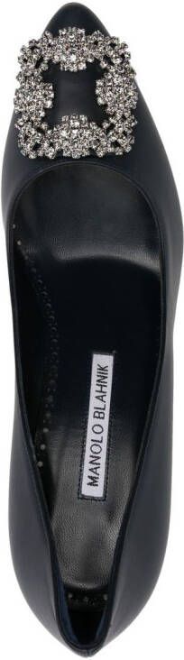 Manolo Blahnik Hangisi 70mm embellished buckle pumps Black