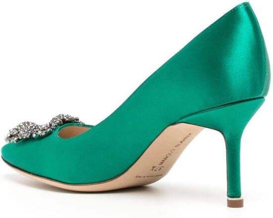 Manolo Blahnik Hangisi 70mm embellished pumps Green