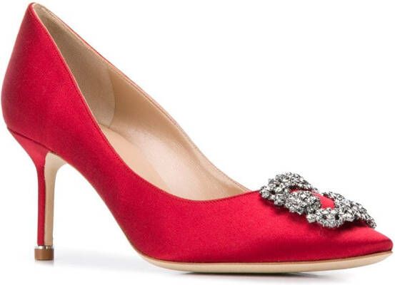 Manolo Blahnik Hangisi 70mm pumps Red