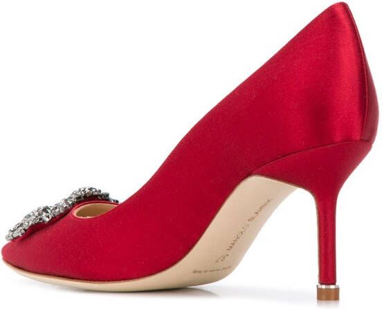 Manolo Blahnik Hangisi 70mm pumps Red