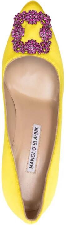 Manolo Blahnik Hangisi 70mm leather pumps Yellow