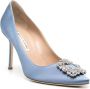 Manolo Blahnik Hangisi 90mm satin pumps Blue - Thumbnail 2