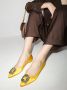 Manolo Blahnik Hangisi buckle-detail ballerina shoes Yellow - Thumbnail 3