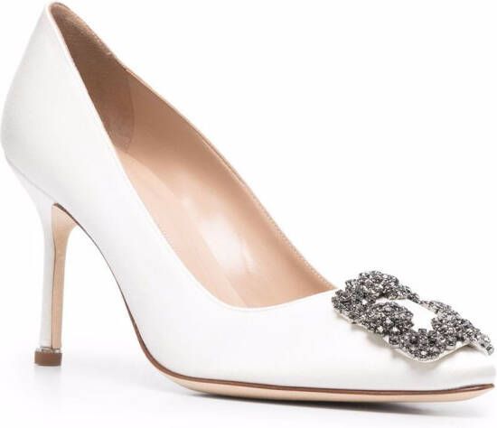 Manolo Blahnik Hangisi buckle-detail pumps Neutrals