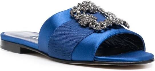 Manolo Blahnik Hangisi buckle-detail sandals Blue