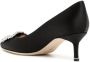 Manolo Blahnik Hangisi crystal-buckle 50mm pumps Black - Thumbnail 3