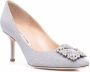 Manolo Blahnik Hangisi 70mm glitter pumps Grey - Thumbnail 2