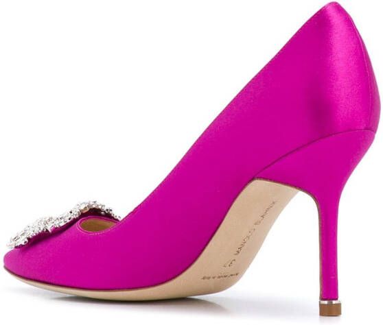 Manolo Blahnik Hangisi embellished pumps Pink