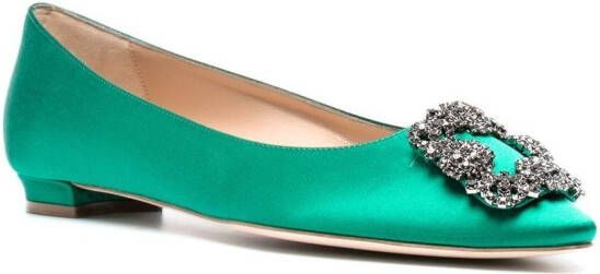 Manolo Blahnik Hangisi flat ballerinas Green