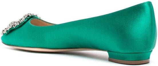 Manolo Blahnik Hangisi flat ballerinas Green