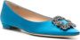 Manolo Blahnik Hangisi Flat embellished ballerina shoes Blue - Thumbnail 2