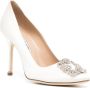 Manolo Blahnik Hangisi satin pumps White - Thumbnail 2