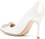 Manolo Blahnik Hangisi satin pumps White - Thumbnail 3