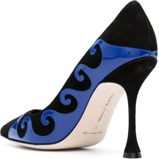 Manolo Blahnik Kasai 105mm swirl-detail pumps Black