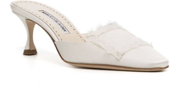 Manolo Blahnik Kaynamu 50 mm mules White