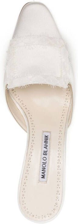 Manolo Blahnik Kaynamu 50 mm mules White