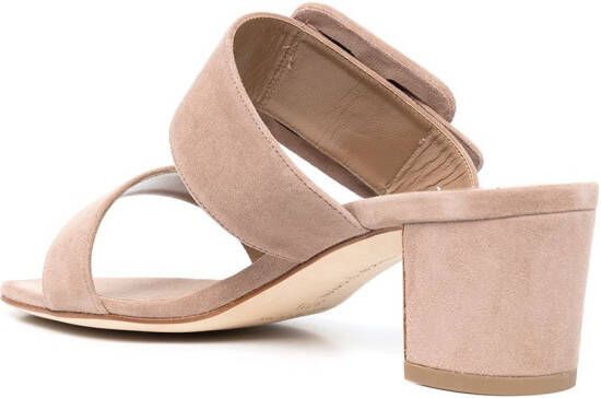 Manolo Blahnik large-buckle sandals Neutrals