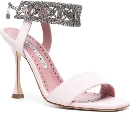 Manolo Blahnik Lierasan 105mm suede sandals Pink