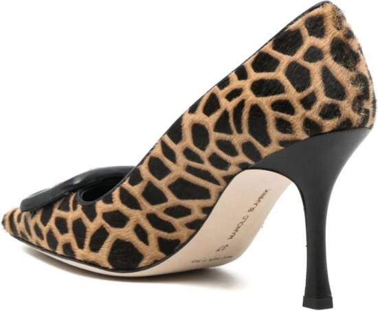 Manolo Blahnik Maysalepump 90mm leopard-print pumps Black