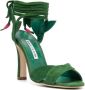 Manolo Blahnik Ossie 105mm suede lace-up sandals Green - Thumbnail 2