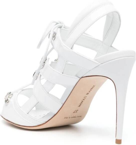 Manolo Blahnik Problax 106mm lace-up sandals White