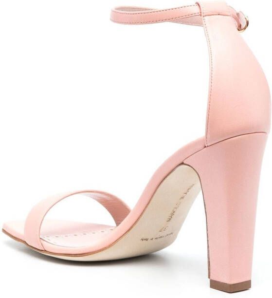 Manolo Blahnik Ressata 100mm leather sandals Pink