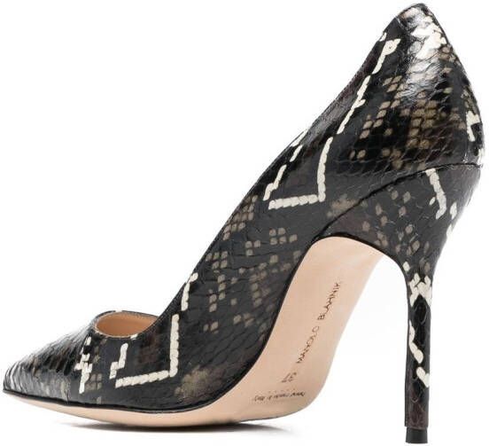 Manolo Blahnik snakeskin-effect stiletto pumps Brown
