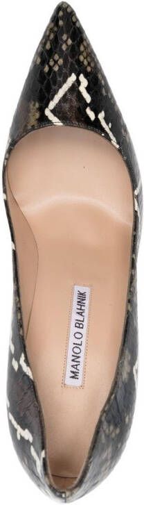 Manolo Blahnik snakeskin-effect stiletto pumps Brown
