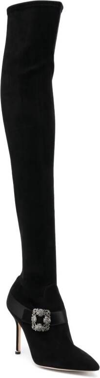 Manolo Blahnik Stivali 110mm knee-high boots Black