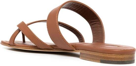 Manolo Blahnik Susa crossover straps sandals Brown