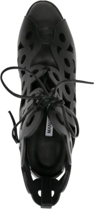 Manolo Blahnik Taralo 90mm cut-out boots Black