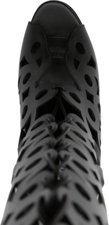 Manolo Blahnik Tarashi Rial 110mm cut-out leather boots Black