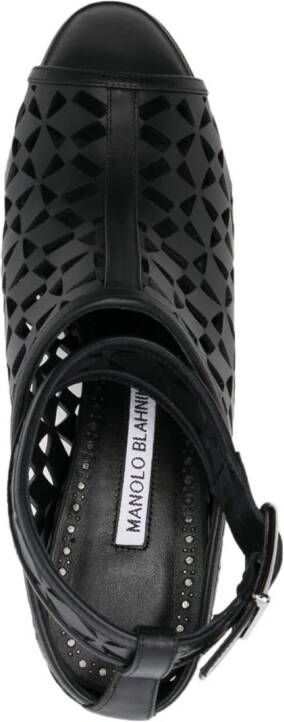 Manolo Blahnik Tingah 105mm laser-cut sandals Black