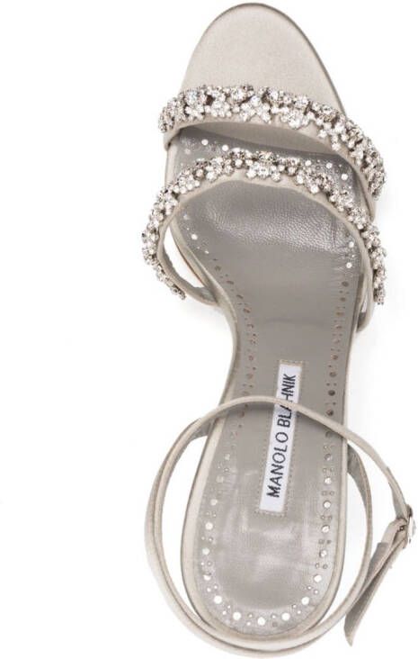 Manolo Blahnik Vedada 105mm crystal-strap sandals Grey