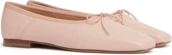 Mansur Gavriel Bianca square-toe leather ballerinas Pink