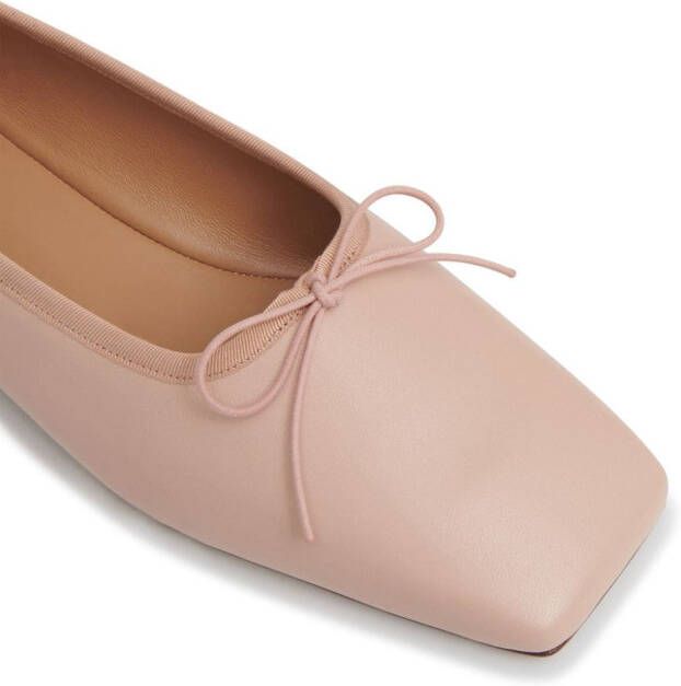 Mansur Gavriel Bianca square-toe leather ballerinas Pink