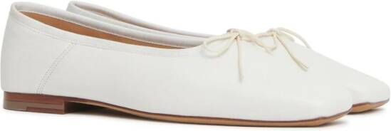 Mansur Gavriel Bianca square-toe leather ballerinas White