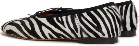 Mansur Gavriel Dream zebra-print ballerina shoes Black