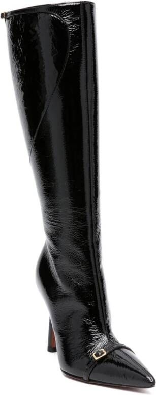 Manu Atelier 100mm knee-high leather boots Black