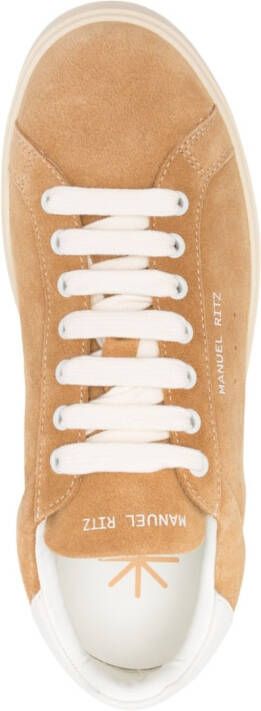 Manuel Ritz logo-print suede sneakers Neutrals
