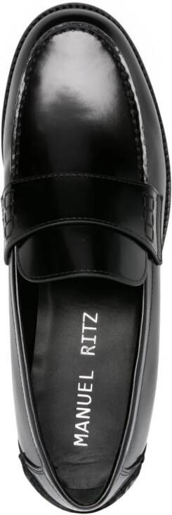 Manuel Ritz round-toe leather loafers Black
