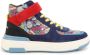 Marc Jacobs Kids graphic-print high-top leather sneakers Blue - Thumbnail 2
