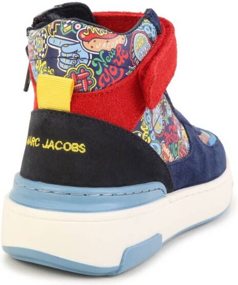Marc Jacobs Kids graphic-print high-top leather sneakers Blue