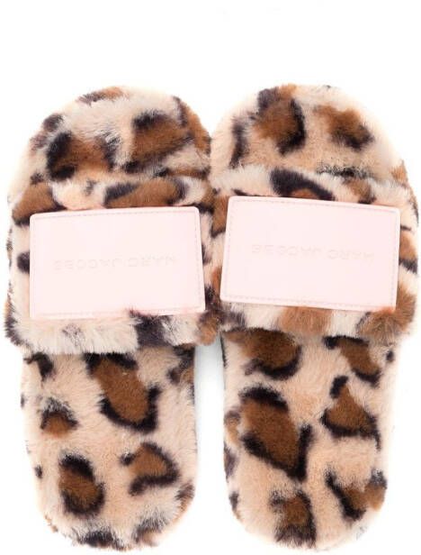 Marc Jacobs Kids leopard-print faux-fur slippers Neutrals